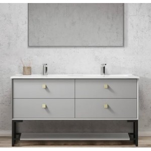 Boston Light Grey Wall Hung Vanity 1500 Cabinet Only